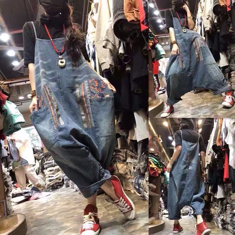 Casual Denim Bib Overalls for Women