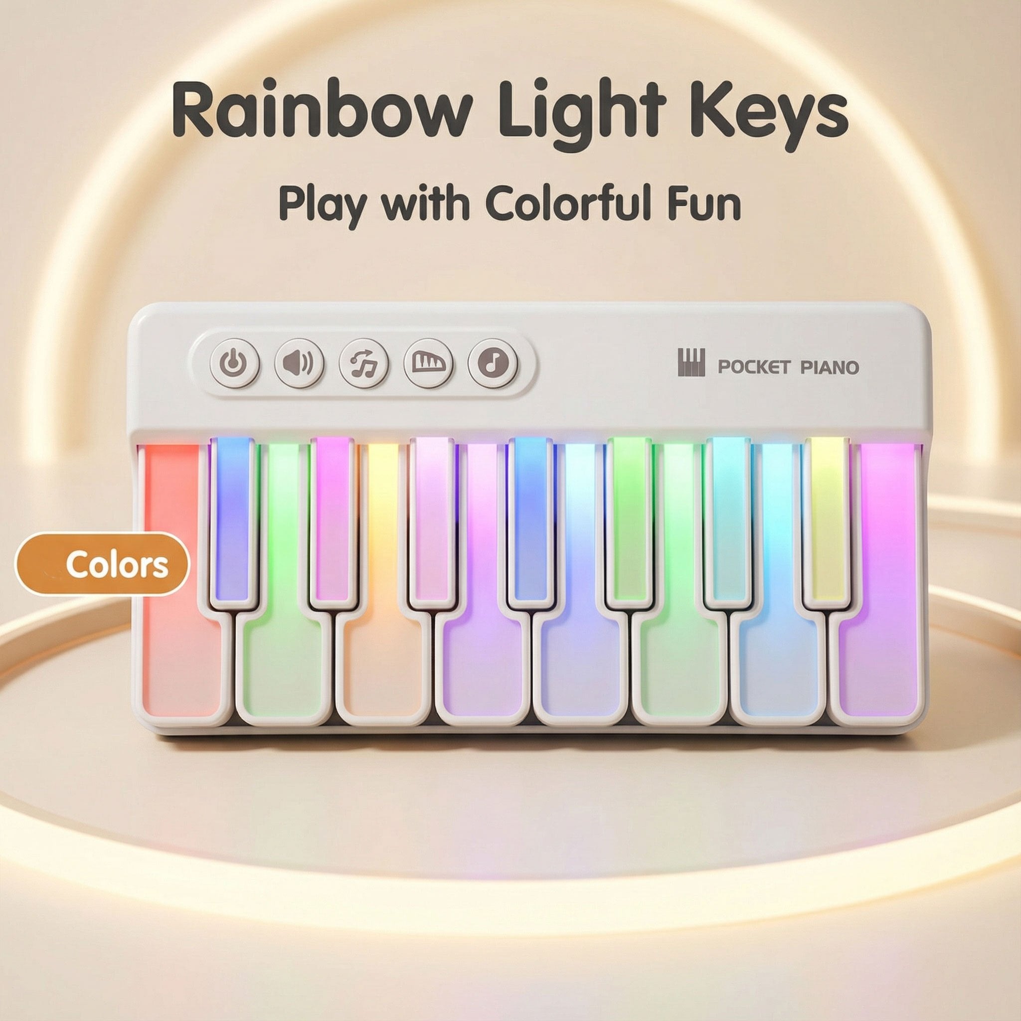 Portable Electronic Keyboard Piano with 10 Demo Songs and 15 Tracks