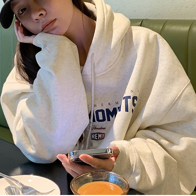 Women's Velvet Padded Hooded Sweatshirt