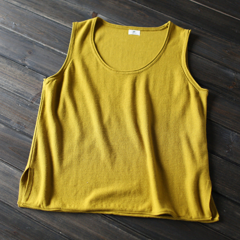 Distressed Artistic Women's Loose Cotton Vest