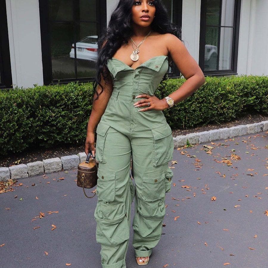 Women's Utility Workwear Pocket Jumpsuit