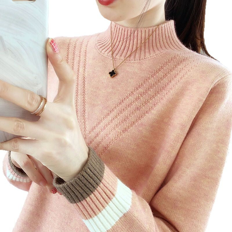 Womens Half-turtleneck Sweater Base Layer Top for Layering
