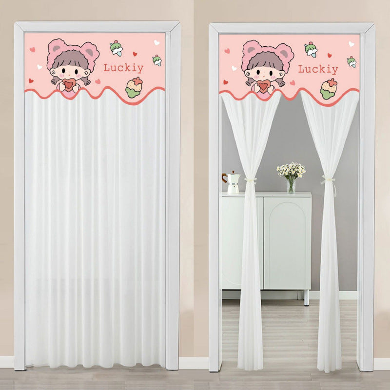 Non Perforated Magic Tape Gauze Double-layer Blackout Curtain
