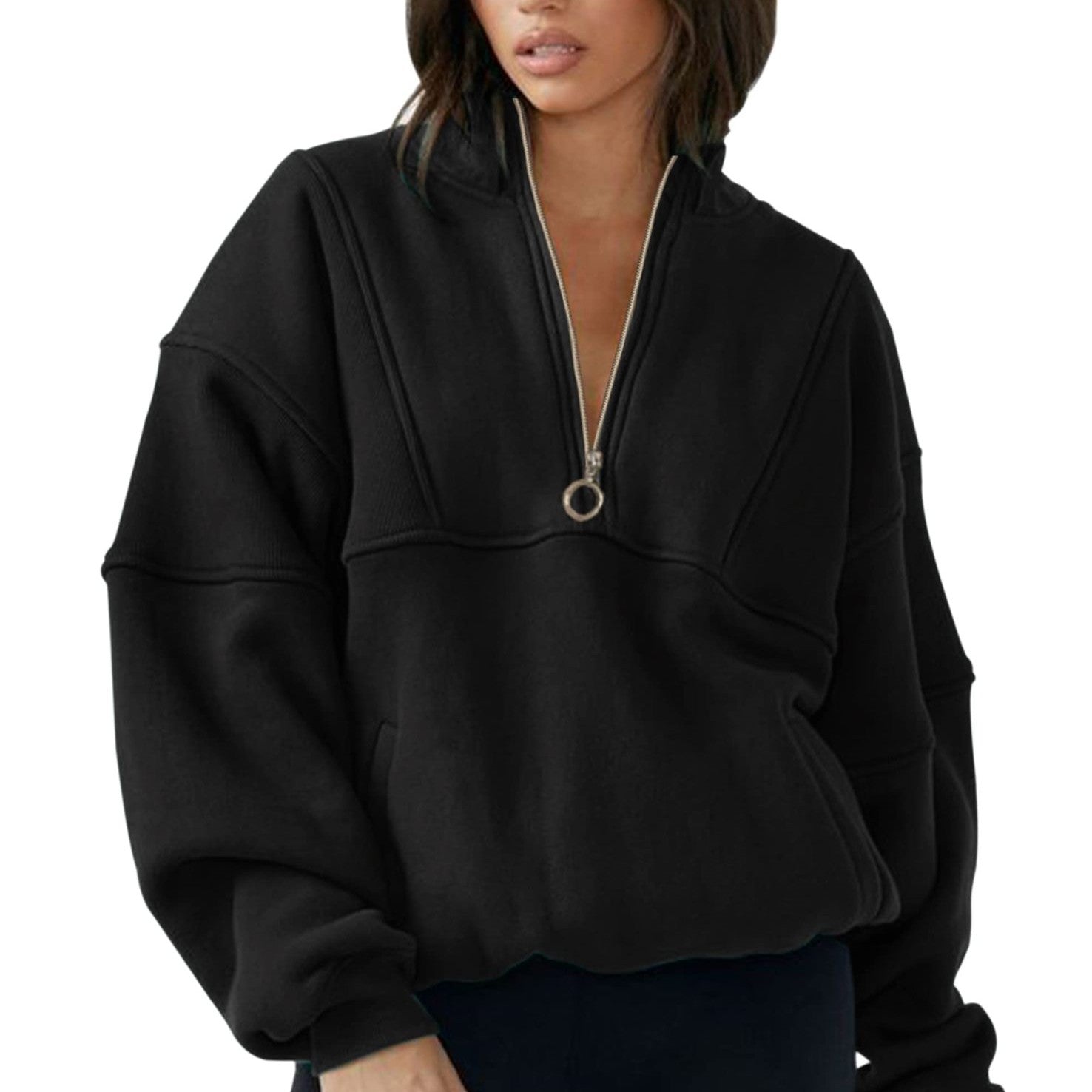 Autumn And Winter New Half-zip Sports Sweater Female