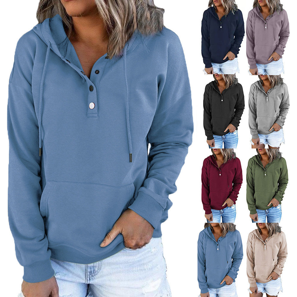Women's Casual Hooded Sweatshirt with Pockets