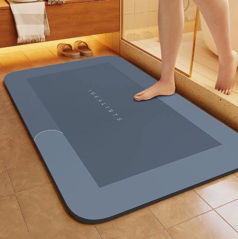 Minimalist Diatomaceous Earth Bathroom Mat for Quick Water Absorption and Drying