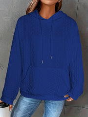 Women's Casual Jacquard Knit Pocket Sweater Long-Sleeve Top
