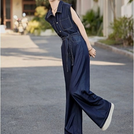 Women's Slimming Tencel Denim Jumpsuit