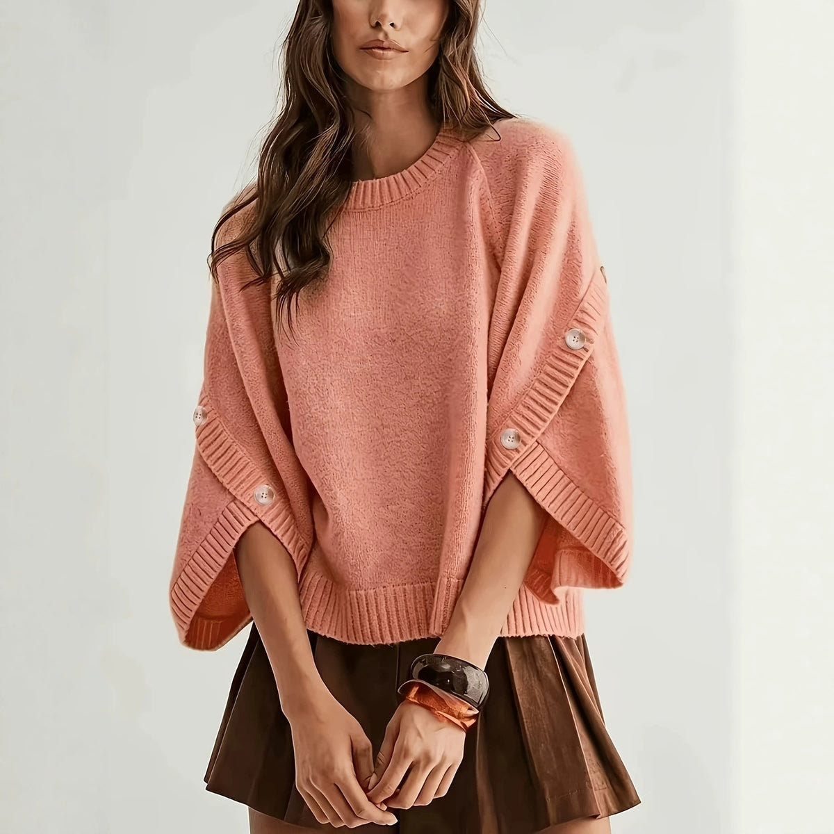 Womens New Fallwinter Crew-neck Versatile Casual and Comfortable Wool Top