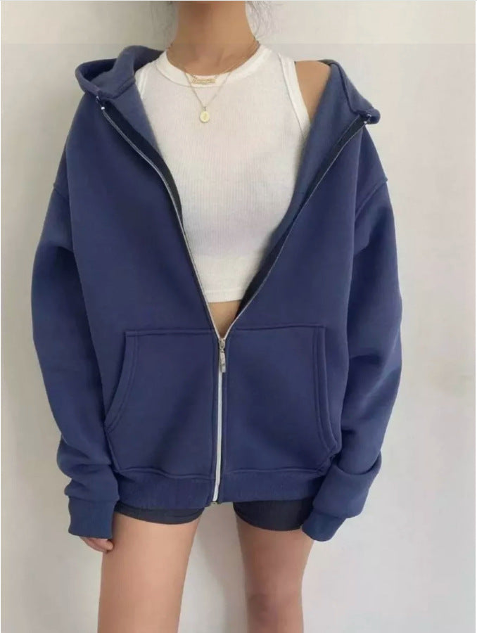 Women's Cozy Zipper Hooded Cardigan Coat