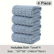4-Pack Waffle Weave Super Soft Bath Towels, Ultra Absorbent Quick-Dry Microfiber Towels for Adults, Soft Textile & Travel Towels, Durable for Daily Use - 80% Polyester, 20% Nylon