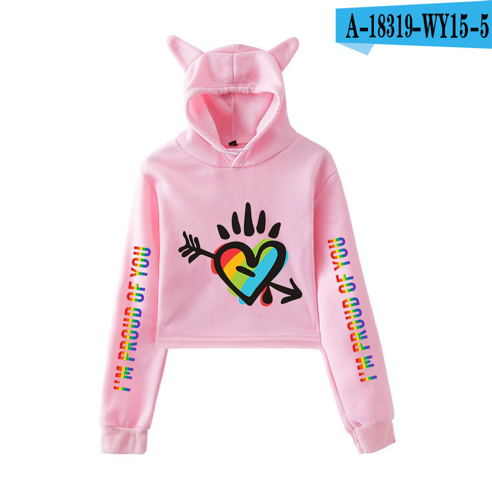 Cute Cat Ear Cropped Navel Sweater