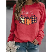Women's Halloween Pumpkin Print Pullover Sweater