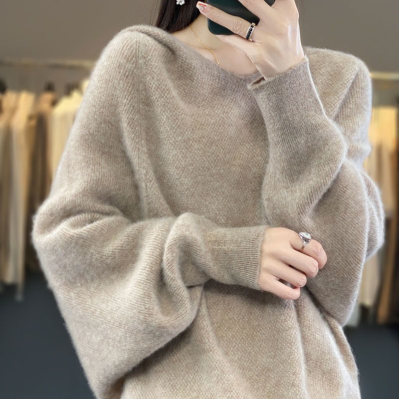 Women's Sweater Loose and Warm All-matching Thickened Bottoming V-neck