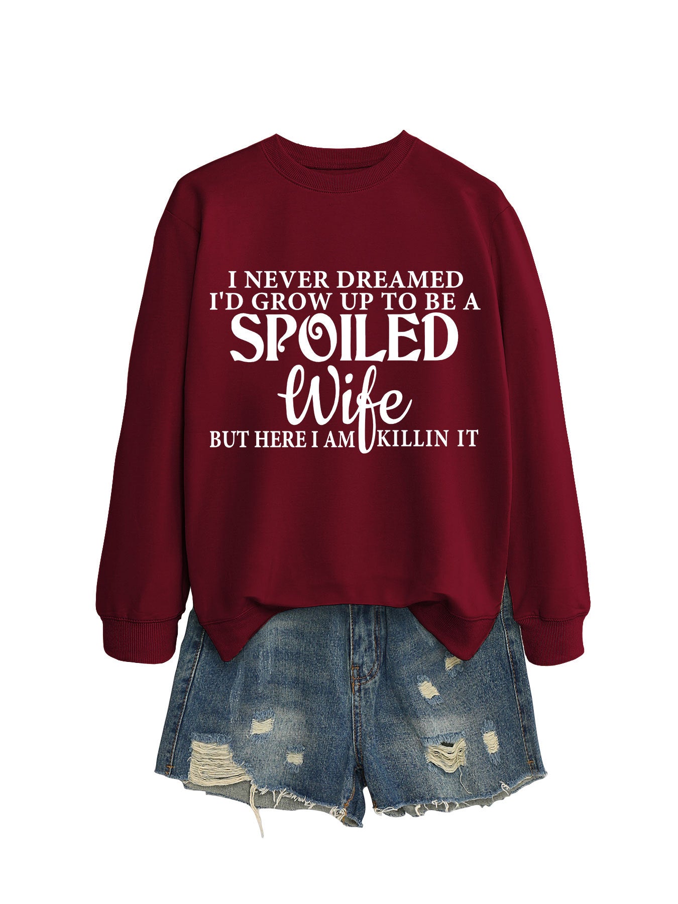 Women's Letter Print Crew Neck Casual Sweatshirt