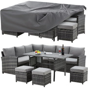 Grey Large Patio Furniture Set Cover - 90.5 X 72.5 X 27.5 Inches Waterproof Rectangular Cover for Outdoor Table And Chair Set, Easy-On And Wipe-Clean for Backyard