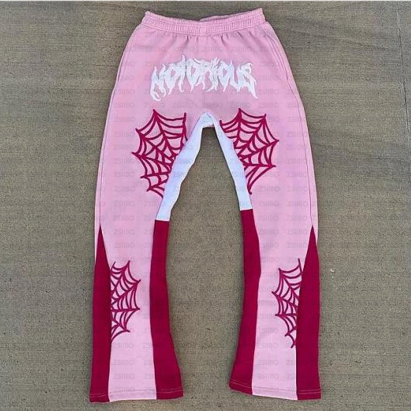 Edgy Spider Web Printed Hoodie & Trousers Set