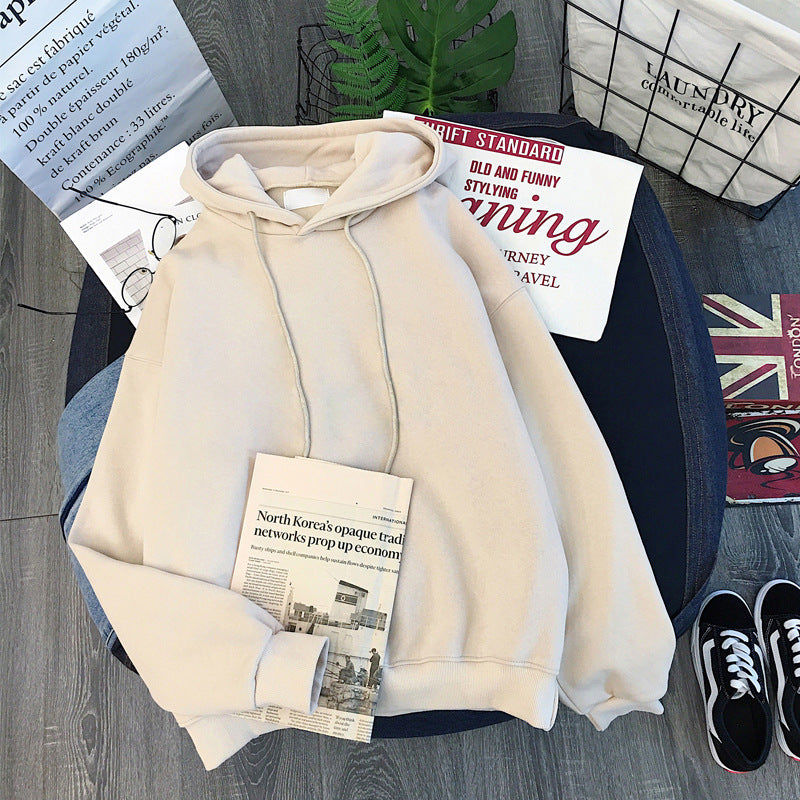 Women's Cozy Solid Color Long Sleeve Pullover Hoodie