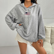 Women's Pocket Lace-Up Casual Pullover Hoodie