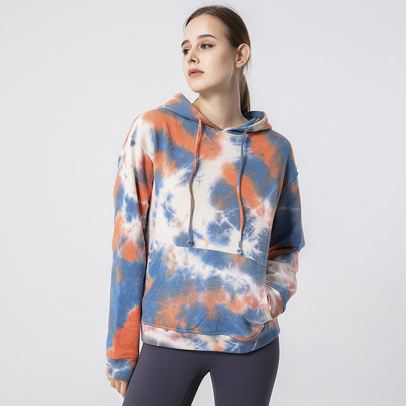 Women's Tie-Dye Cotton Zip Sweater Coat