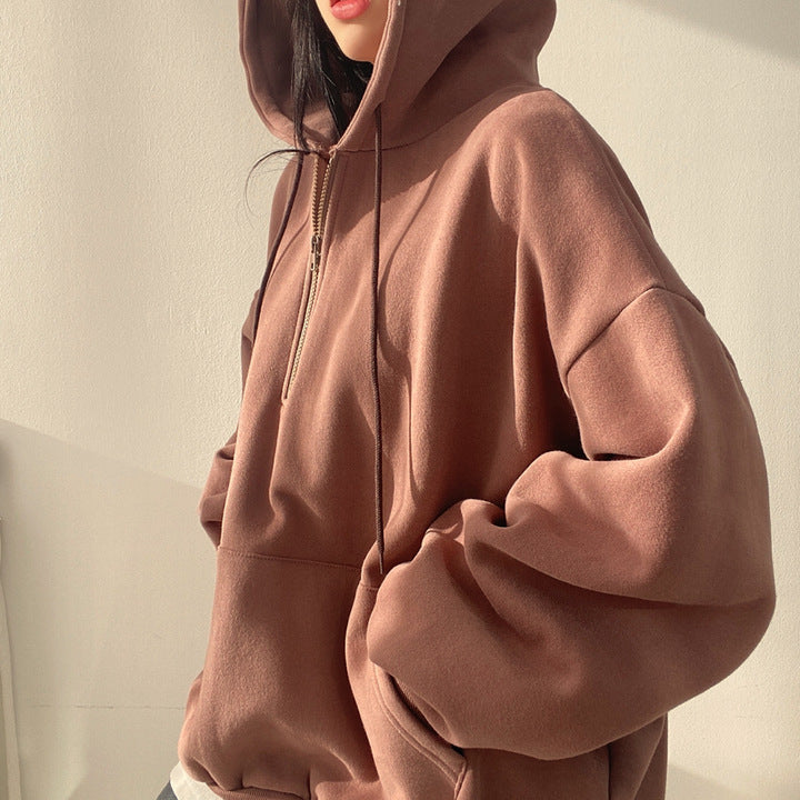Women's Fleece-Lined Zip Hoodie Pullover Sweater