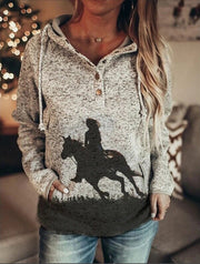 Women's Cozy Printed Loose Pullover Sweater