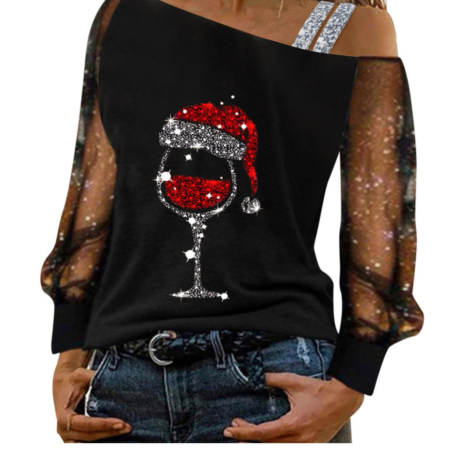 Chic Digital Printed Tulle Summer Sling Top
