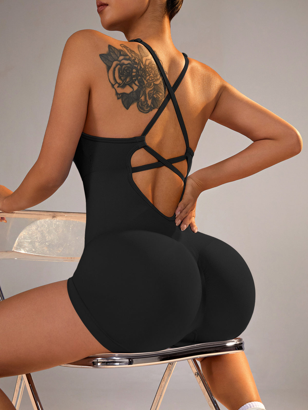 Women's Seamless One-Piece Yoga Romper for Fitness
