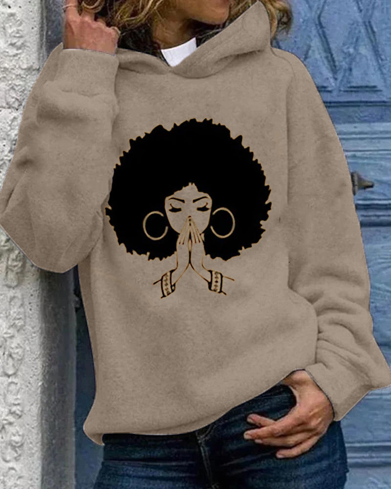 Women's Loose Casual Sports Pullover 3D Print Sweatshirt