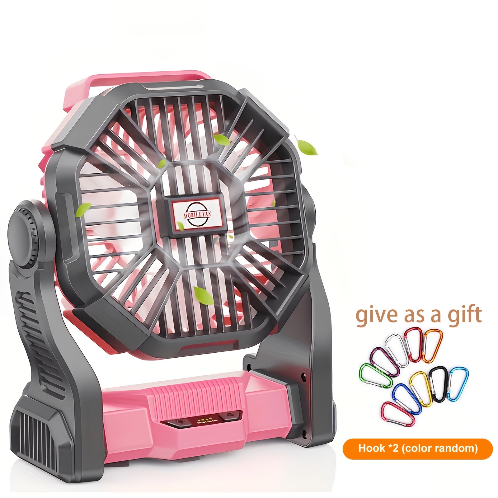 Three-in-One Battery Powered Camping Fan with LED Lantern, Timer and Rotating Base