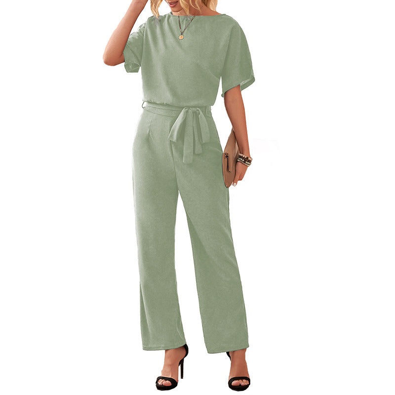 Casual Drawstring Wide-Leg Jumpsuit
