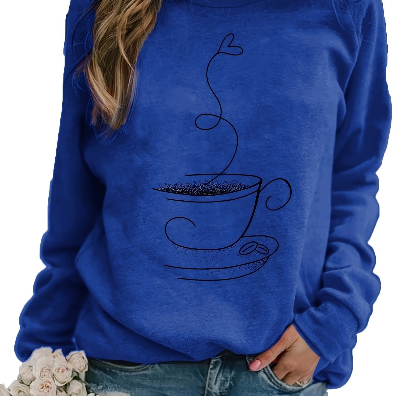 Women's Graphic Print Crew Neck Casual Sweater