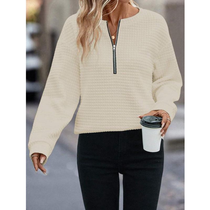 Chic Solid Color Long Sleeve Women's Pullover Sweater