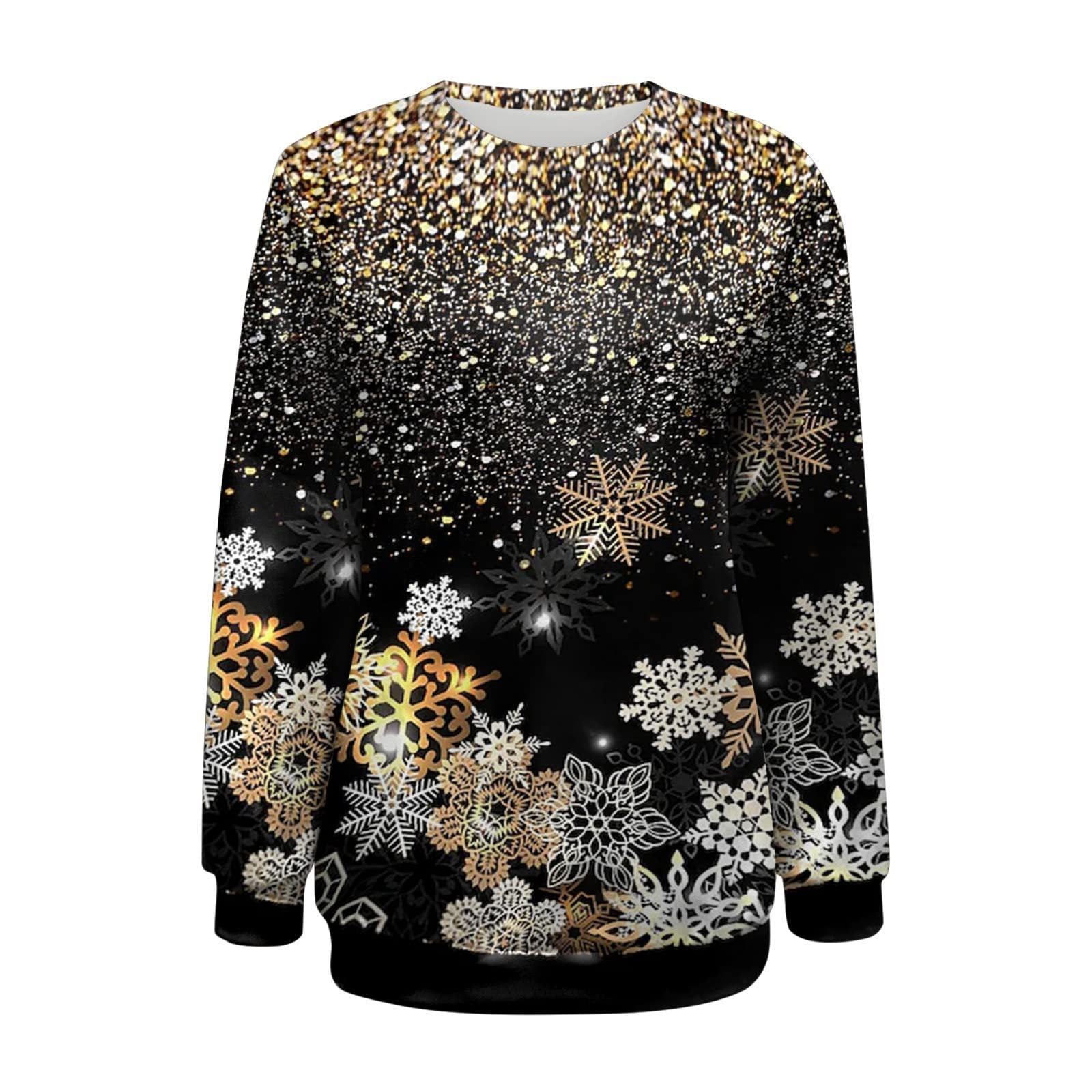 Festive 3D Print Christmas Sweater for Women