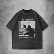 Retro Washed Black 3D Distressed Short‑Sleeve T‑Shirt – Loose Fit