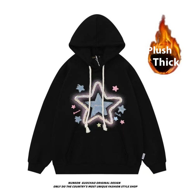 Embroidered Niche Design Hooded Sweatshirt