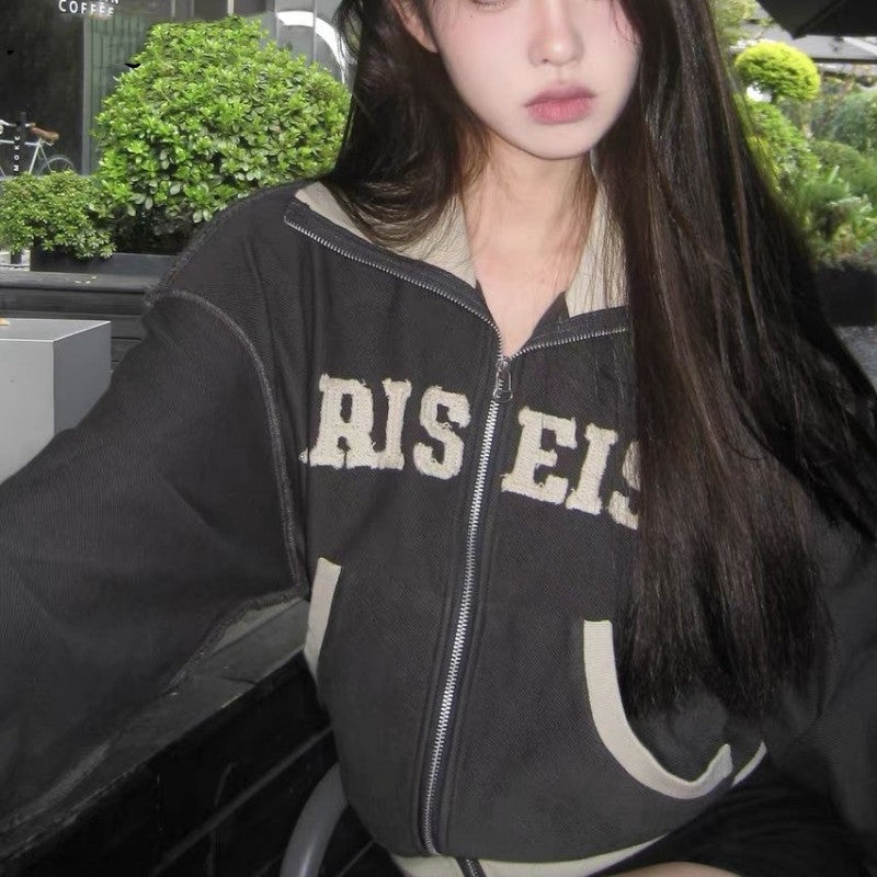 Retro Oversized Women's Zip Hoodie & Sweater Jacket