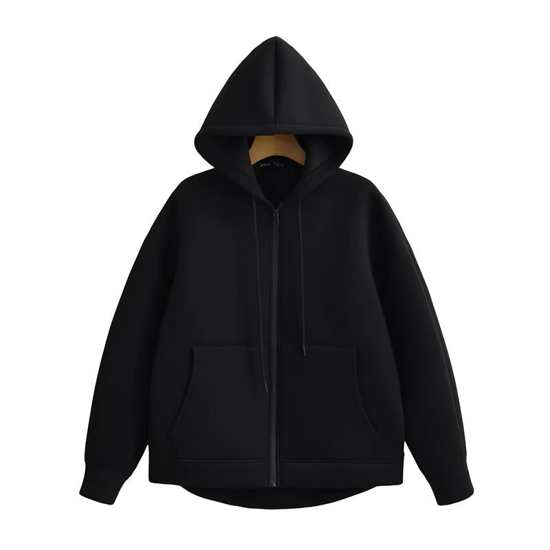 Oversized Zip-Up Winter Streetwear Hoodie with Pockets