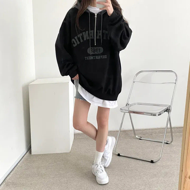 Niche Style Zip-Up Hoodie Sweatshirt