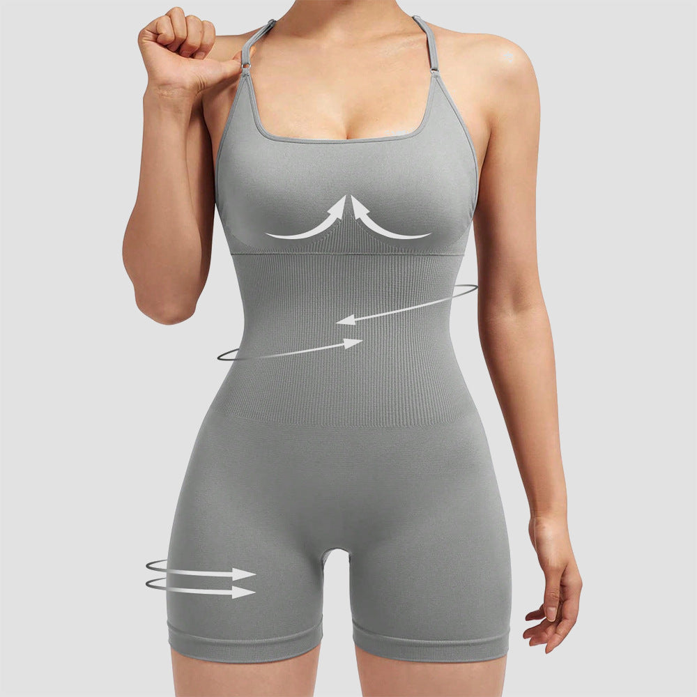 Women's Seamless One-Piece Yoga Romper for Fitness