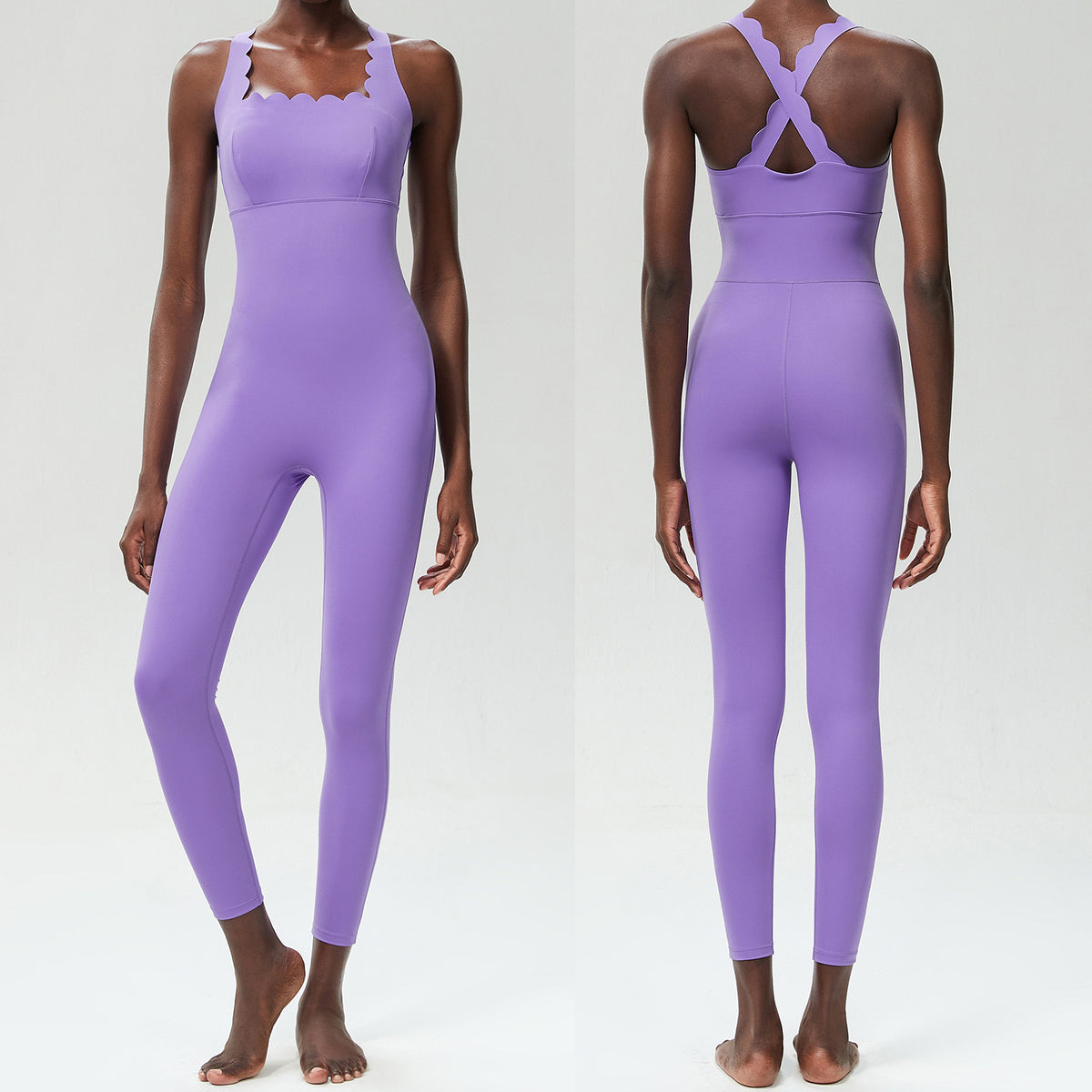 Crisscross Back Yoga Bodysuit Active Workout Romper