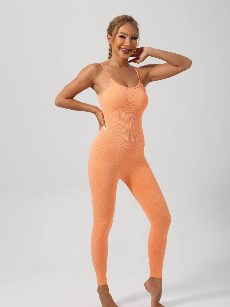 Shapewear Sports Bra Skin-friendly Tummy-control High-sweat Workout Bodysuit Long-style High Elasticity