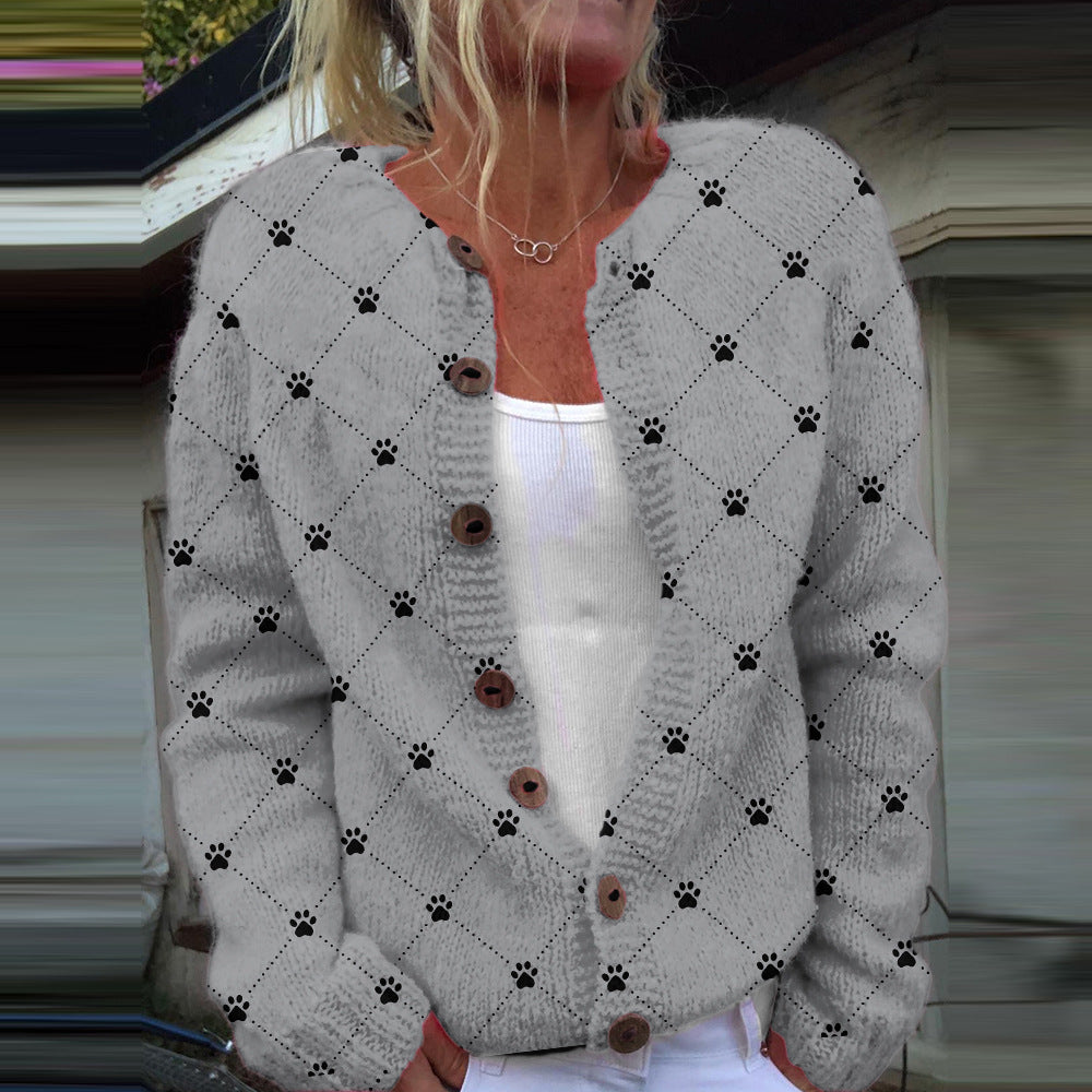 3d Digital Printing Cardigan Knitted Coat