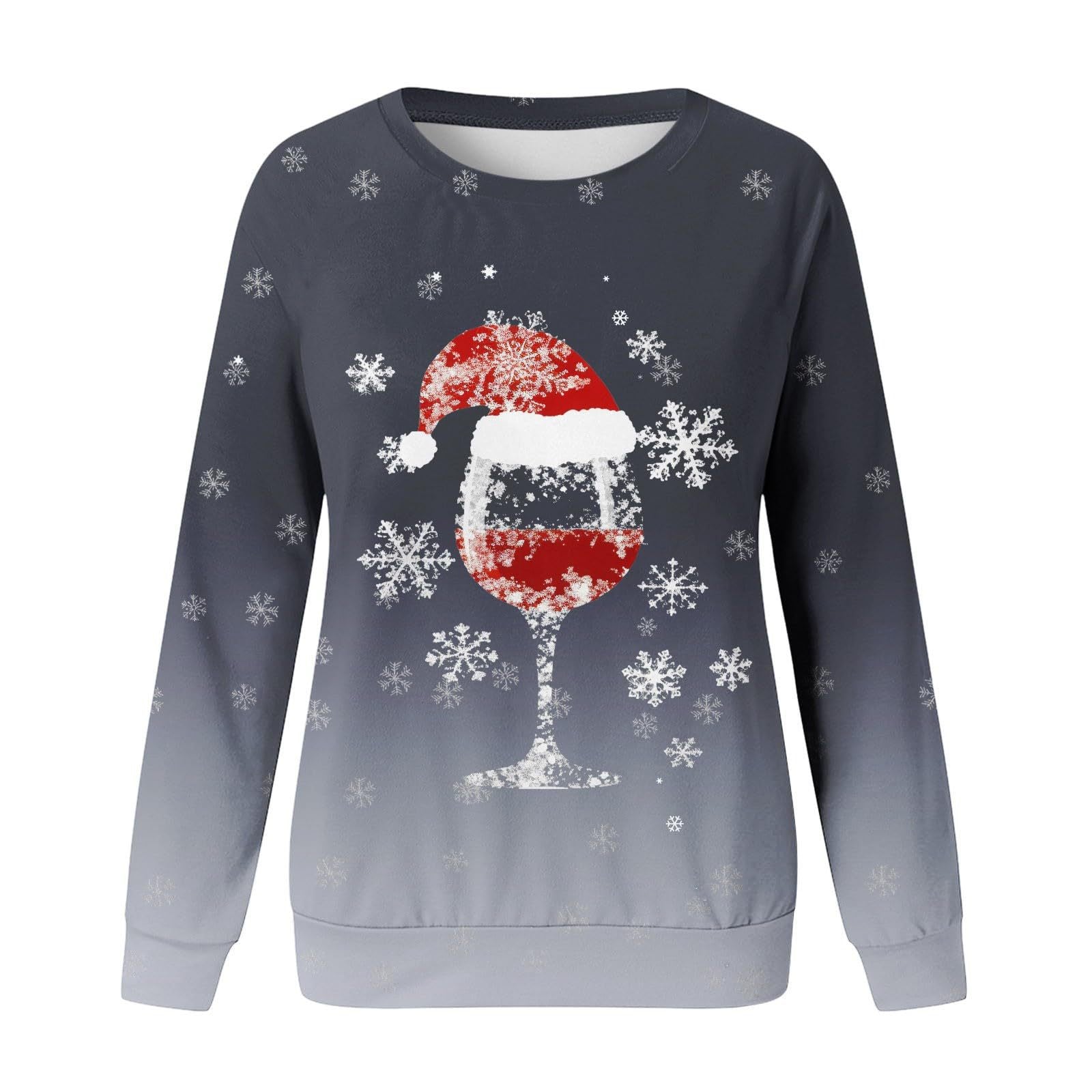 Festive 3D Print Christmas Women's Casual Crewneck Sweater