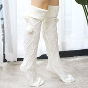 Extra Long Cable Knit Boot Socks for Women