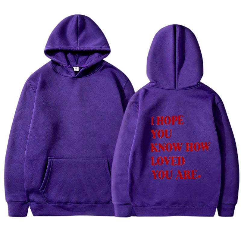 Plus Size Casual Printed Drawstring Hoodie