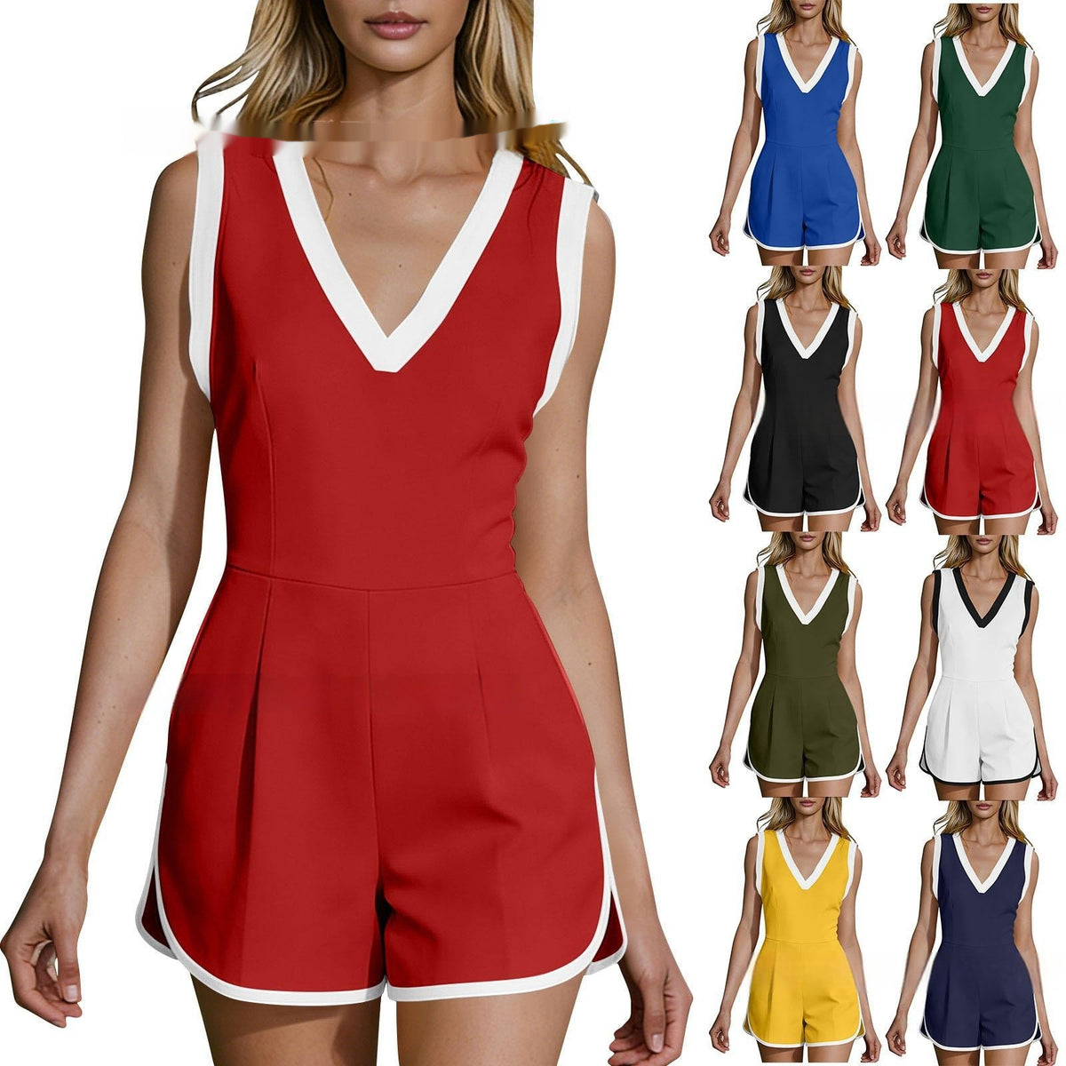 Color Block Fitness Yoga Jumpsuit for Women