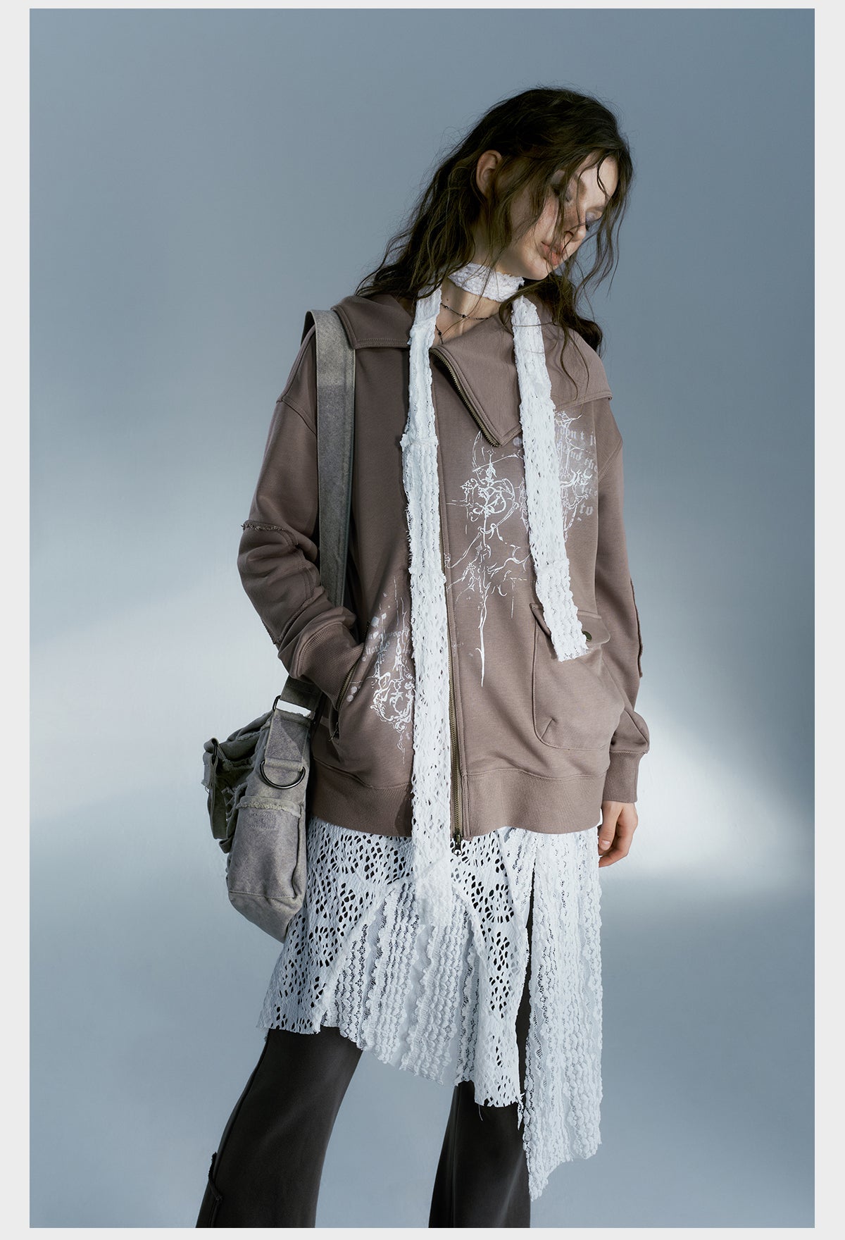 Women's Asymmetric Lazy Style Fleece Hoodie