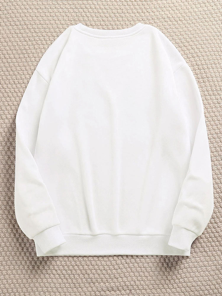 Women's Cozy Fleece-Lined Slogan Crewneck Sweatshirt