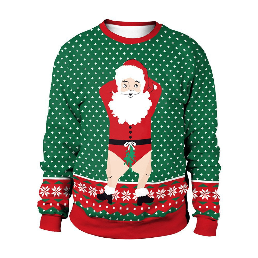 Festive 3D Christmas Couple Sweatshirt Holiday Matching Top